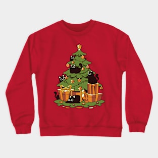 Black Cat Christmas Kittens by Tobe Fonseca Crewneck Sweatshirt